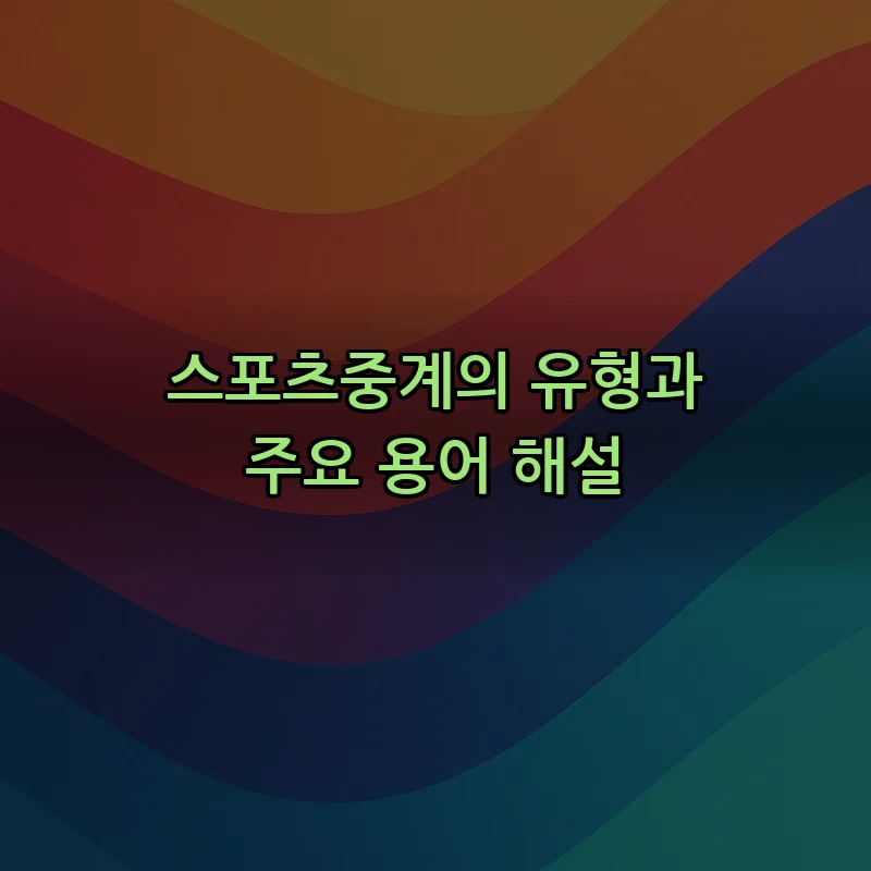 스포츠중계의 유형과 주요 용어 해설