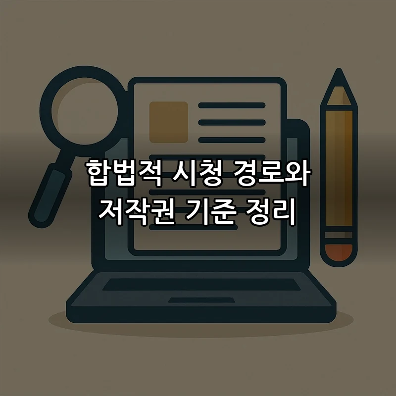 합법적 시청 경로와 저작권 기준 정리