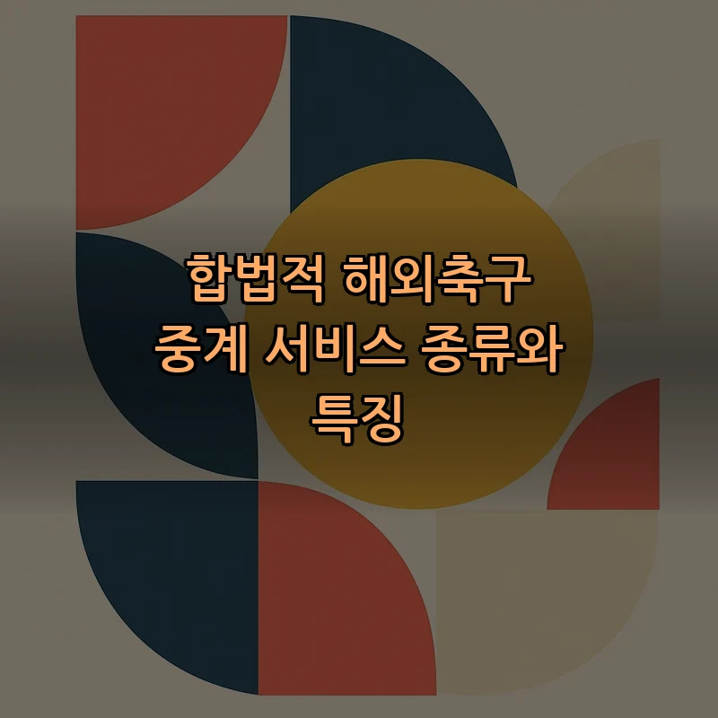 합법적 해외축구 중계 서비스 종류와 특징