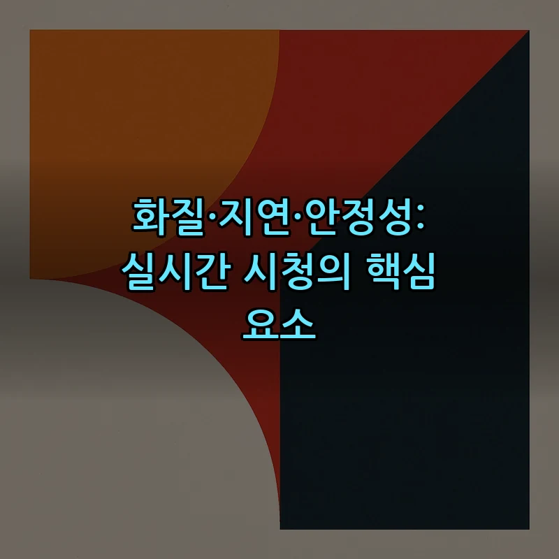 화질·지연·안정성: 실시간 시청의 핵심 요소