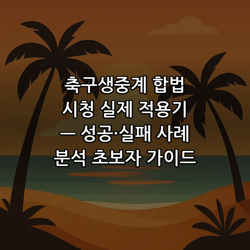 합법적으로 축구 생중계 시청하는 방법 — 초보자 가이드