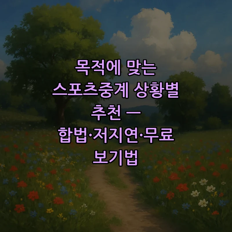 초보자를 위한 스포츠중계 완벽 가이드