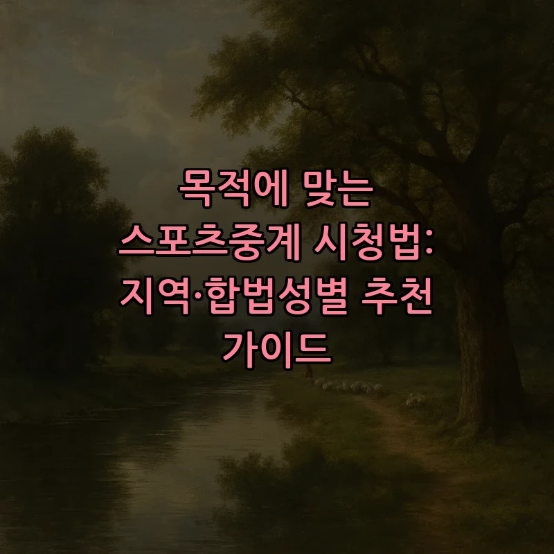 합법적으로 스포츠중계 시청하는 방법: 완벽 가이드