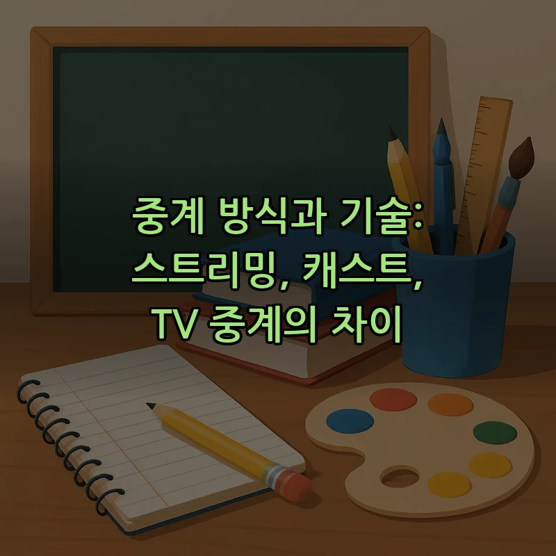 중계 방식과 기술: 스트리밍, 캐스트, TV 중계의 차이