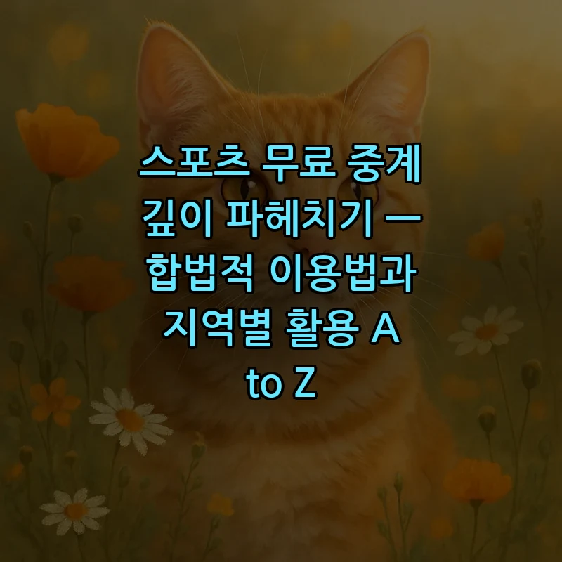 합법적 무료 스포츠 중계 이용 방법 A to Z