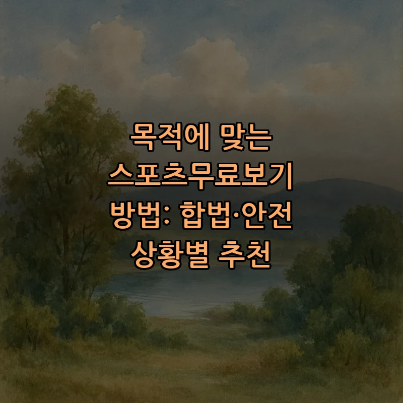 목적에 맞는 스포츠무료보기 방법: 합법·안전 상황별 추천 커버 이미지