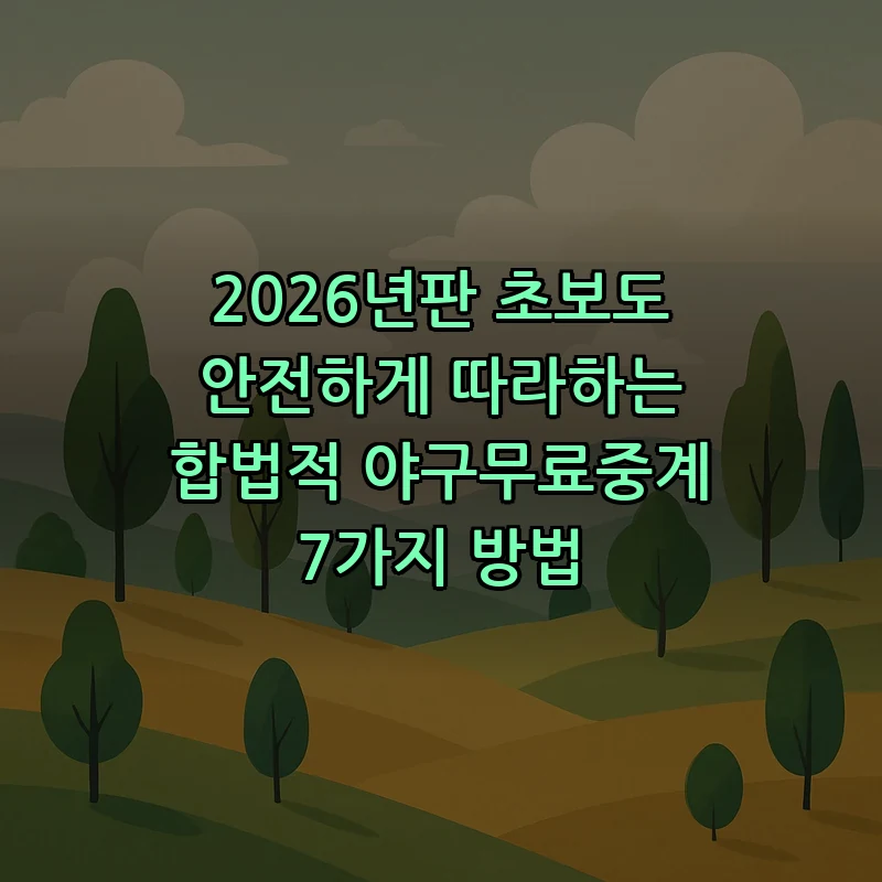 2026년, 초보자가 안전하게 야구 무료 중계 이용하는 7가지 방법