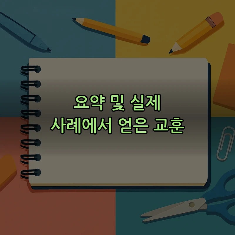 요약 및 실제 사례에서 얻은 교훈