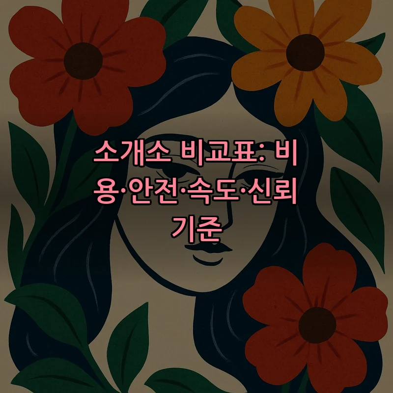 소개소 비교표: 비용·안전·속도·신뢰 기준