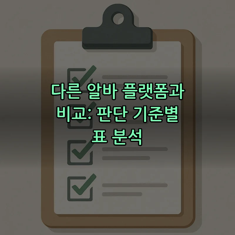 다른 알바 플랫폼과 비교: 판단 기준별 표 분석