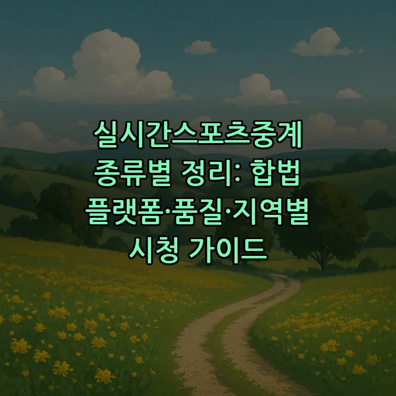 실시간스포츠중계: 합법 플랫폼과 품질 비교 (2025)