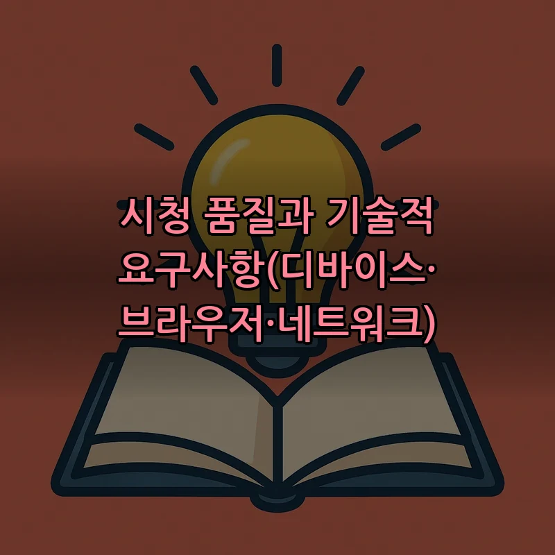 시청 품질과 기술적 요구사항(디바이스·브라우저·네트워크)