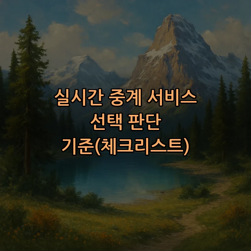 실시간 중계 서비스 선택 판단 기준(체크리스트)