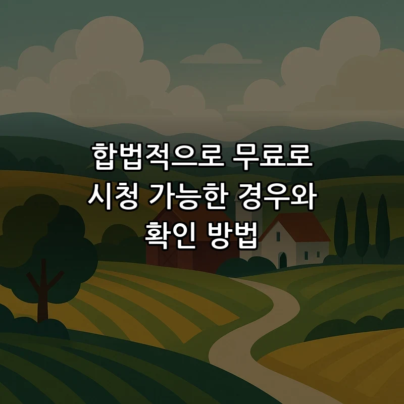 합법적으로 무료로 시청 가능한 경우와 확인 방법