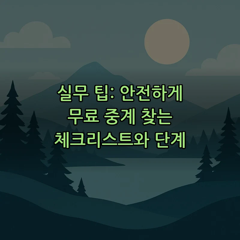 실무 팁: 안전하게 무료 중계 찾는 체크리스트와 단계