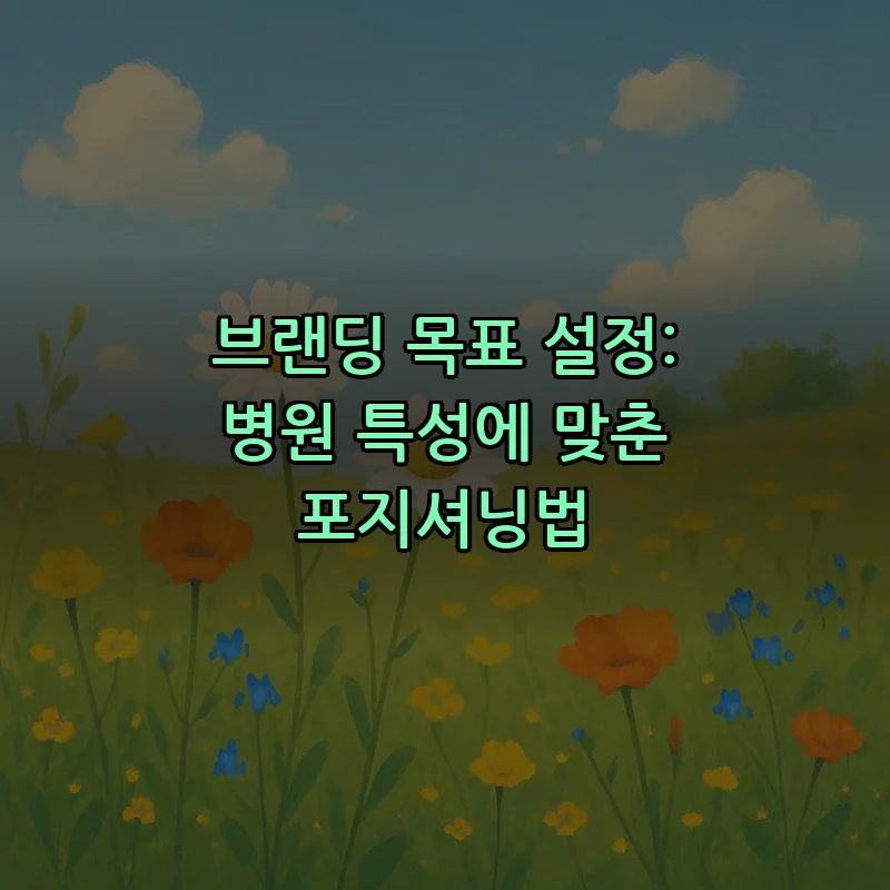 브랜딩 목표 설정: 병원 특성에 맞춘 포지셔닝법