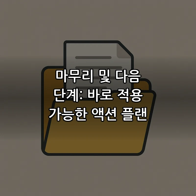 마무리 및 다음 단계: 바로 적용 가능한 액션 플랜