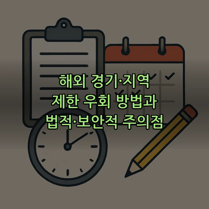 해외 경기·지역 제한 우회 방법과 법적·보안적 주의점