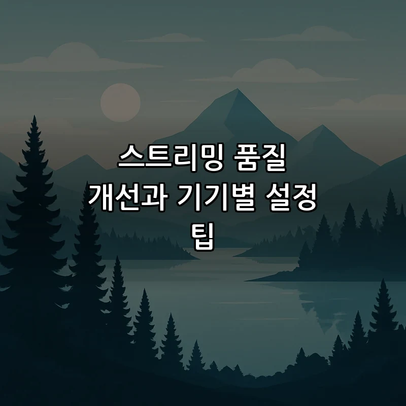 스트리밍 품질 개선과 기기별 설정 팁