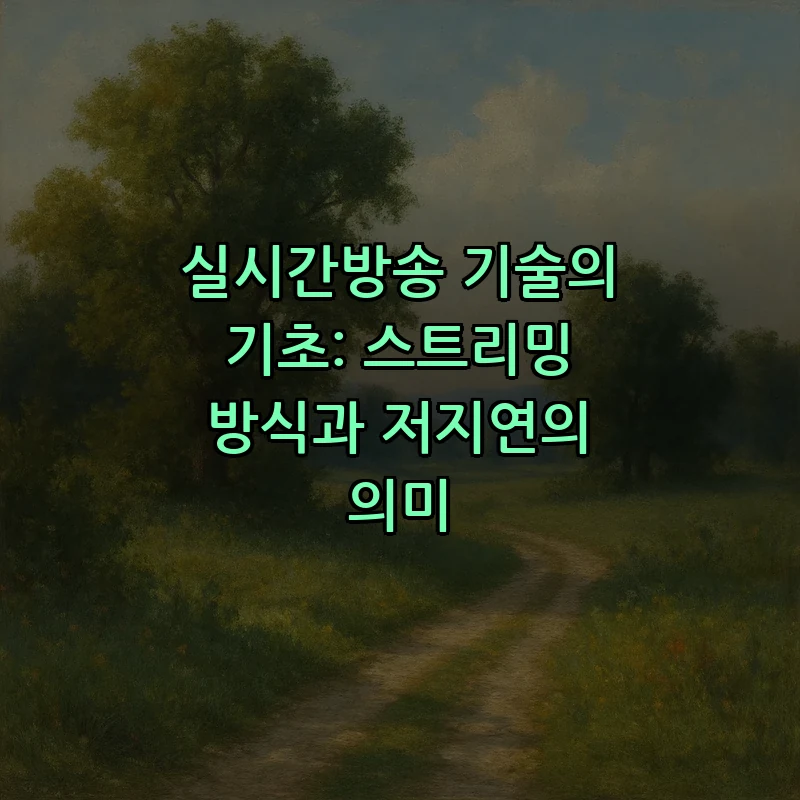 실시간방송 기술의 기초: 스트리밍 방식과 저지연의 의미