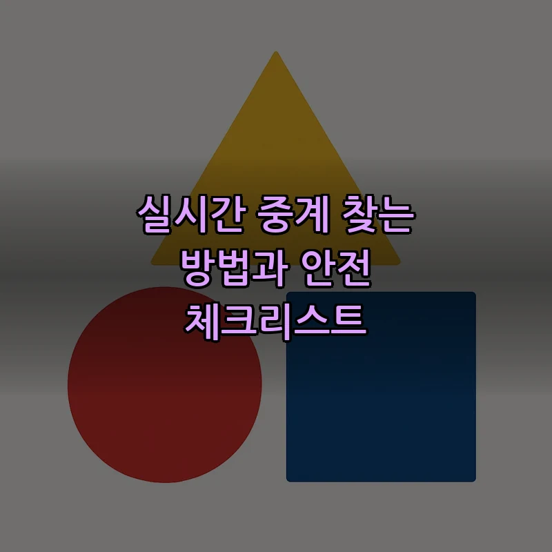실시간 중계 찾는 방법과 안전 체크리스트