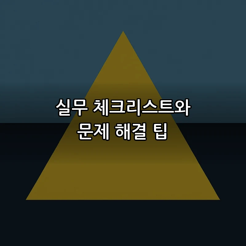 실무 체크리스트와 문제 해결 팁