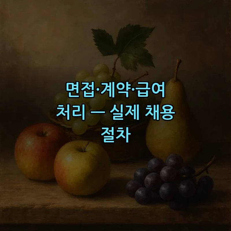 면접·계약·급여 처리 — 실제 채용 절차