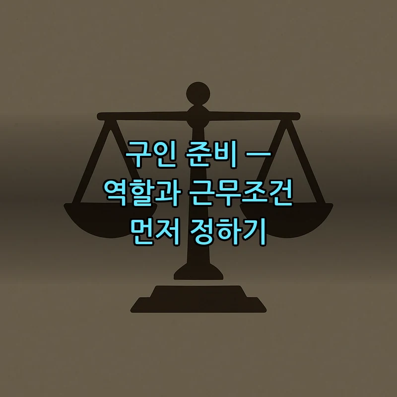 구인 준비 — 역할과 근무조건 먼저 정하기