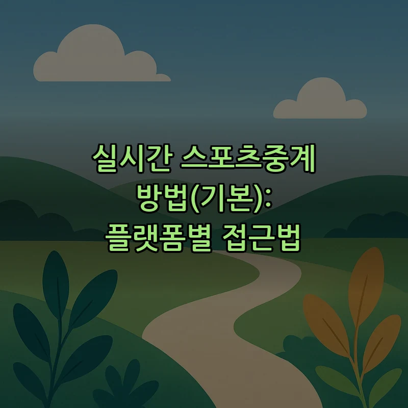 실시간 스포츠중계 방법(기본): 플랫폼별 접근법