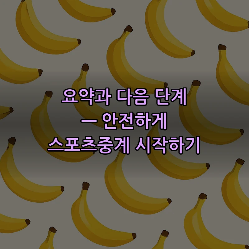 요약과 다음 단계 — 안전하게 스포츠중계 시작하기