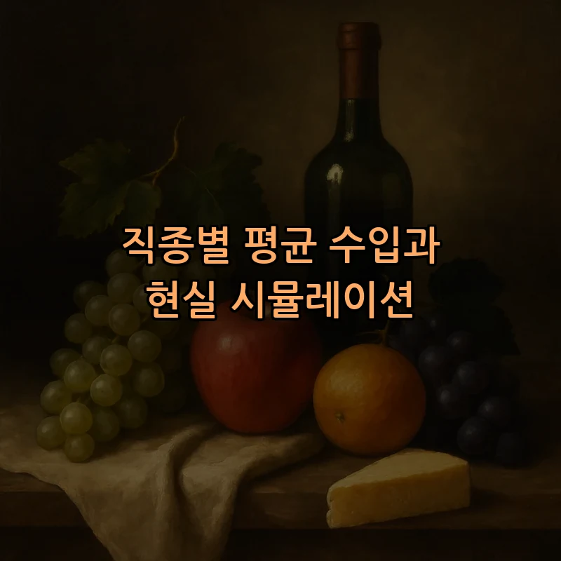직종별 평균 수입과 현실 시뮬레이션