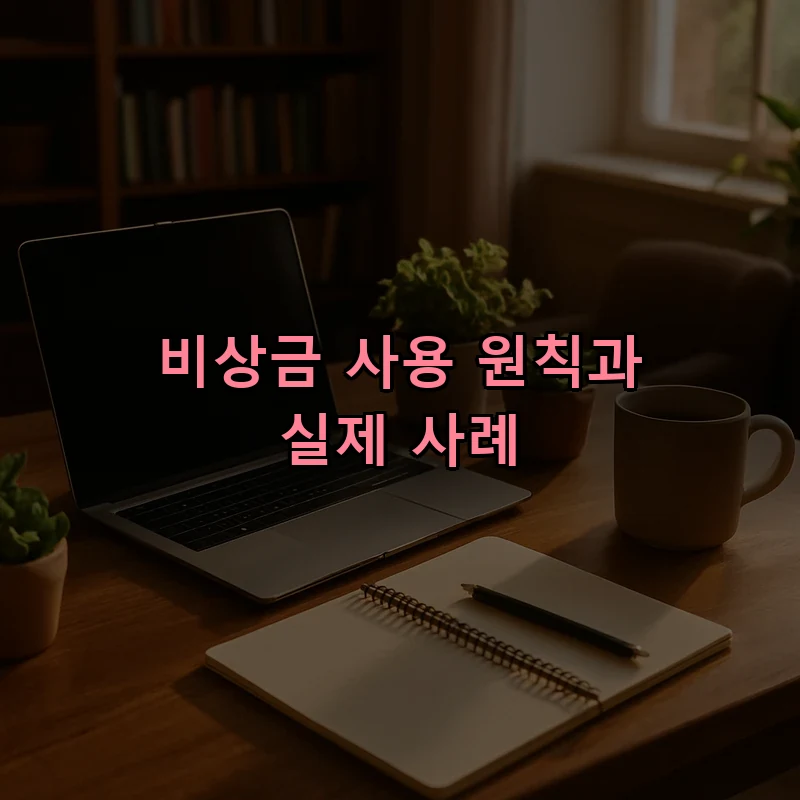 비상금 사용 원칙과 실제 사례