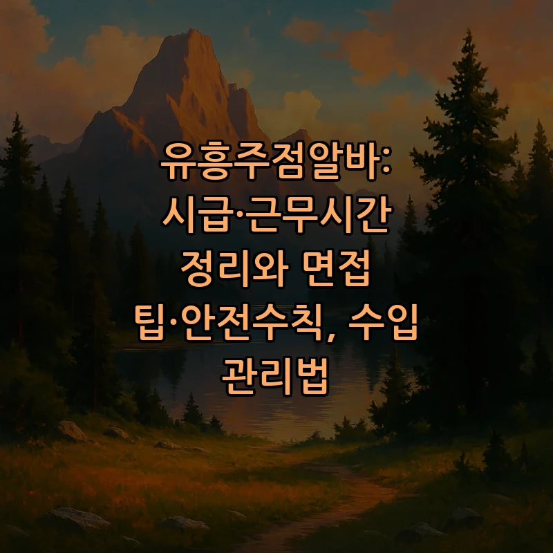 유흥주점알바: 시급·근무시간 정리와 면접 팁·안전수칙, 수입 관리법 커버 이미지