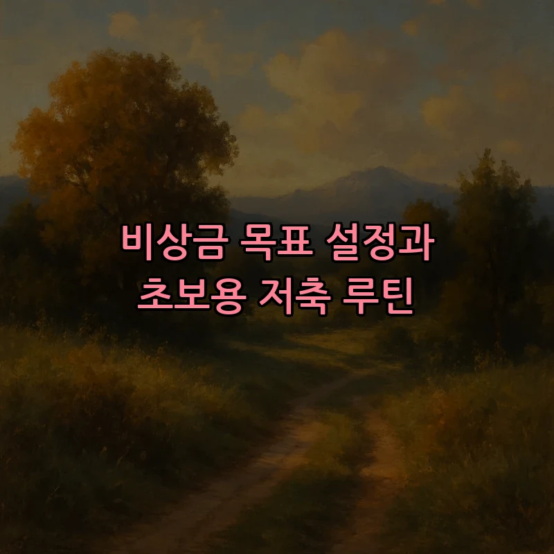 비상금 목표 설정과 초보용 저축 루틴