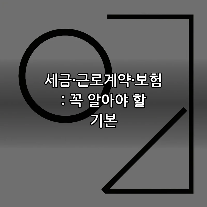 세금·근로계약·보험: 꼭 알아야 할 기본