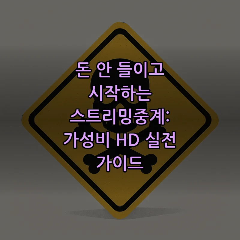 돈 안 들이고 시작하는 스트리밍중계: 가성비 HD 실전 가이드 커버 이미지