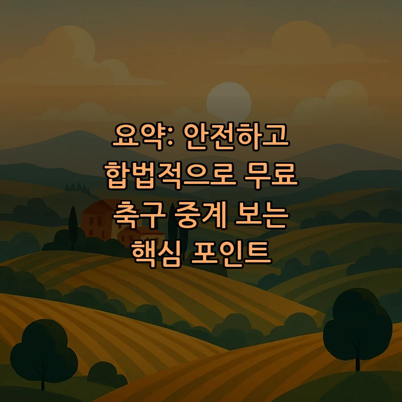 요약: 안전하고 합법적으로 무료 축구 중계 보는 핵심 포인트