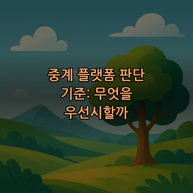 중계 플랫폼 판단 기준: 무엇을 우선시할까
