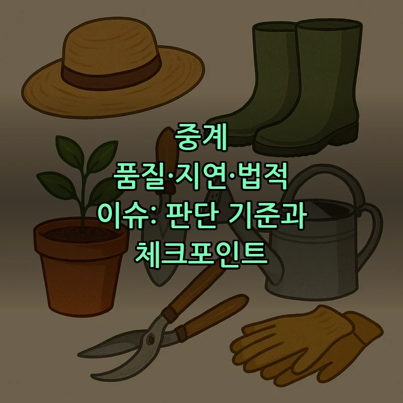 중계 품질·지연·법적 이슈: 판단 기준과 체크포인트