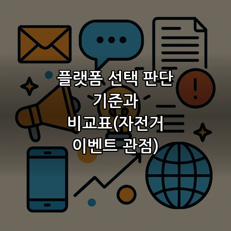 플랫폼 선택 판단 기준과 비교표(자전거 이벤트 관점)