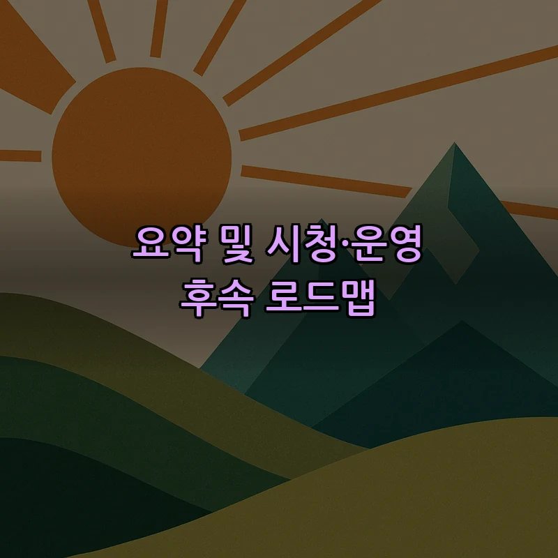 요약 및 시청·운영 후속 로드맵