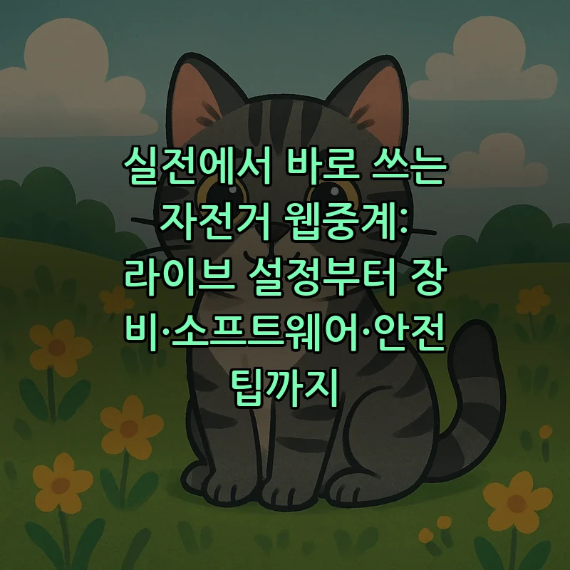 실전에서 바로 쓰는 자전거 웹중계: 라이브 설정부터 장비·소프트웨어·안전 팁까지 커버 이미지