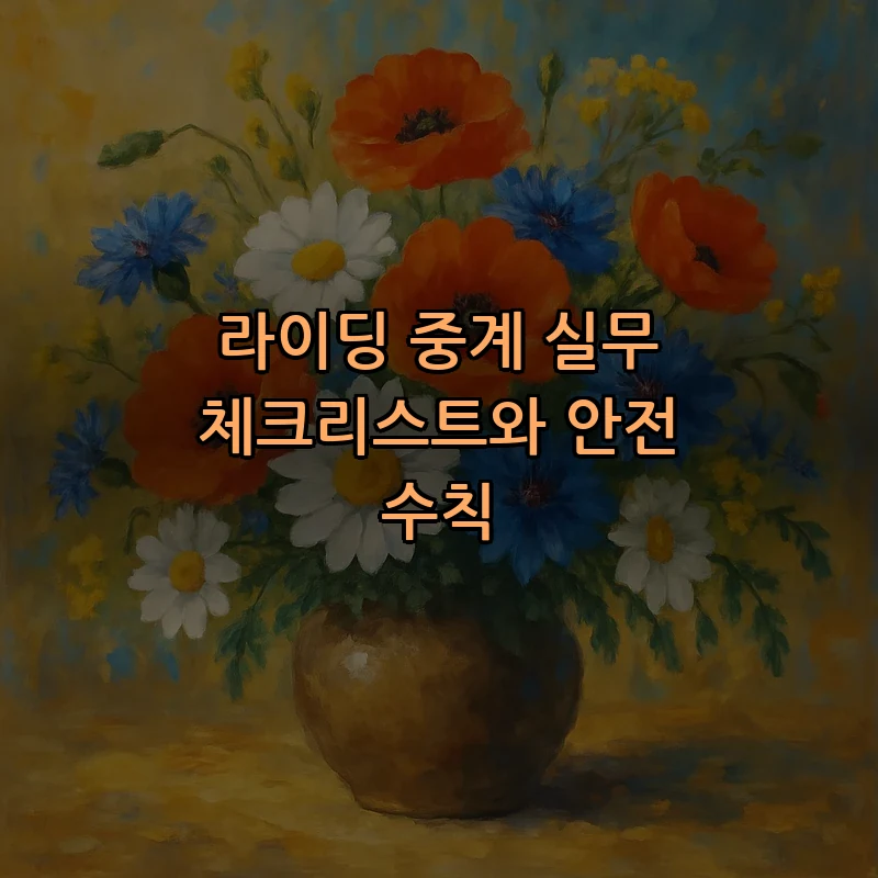 라이딩 중계 실무 체크리스트와 안전 수칙