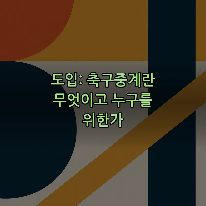도입: 축구중계란 무엇이고 누구를 위한가