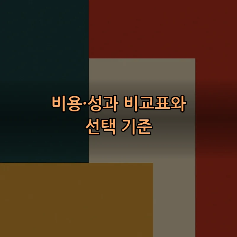비용·성과 비교표와 선택 기준