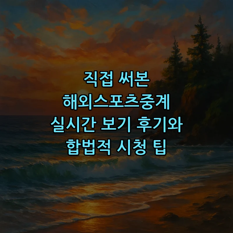 해외스포츠중계 초보자 가이드: 합법적으로 보기