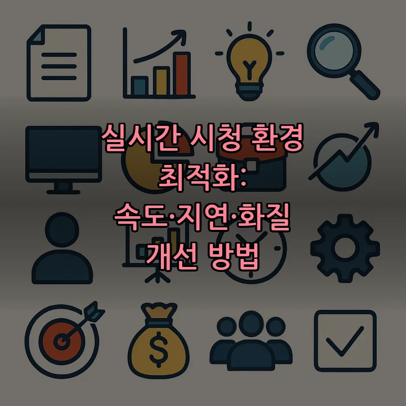 실시간 시청 환경 최적화: 속도·지연·화질 개선 방법