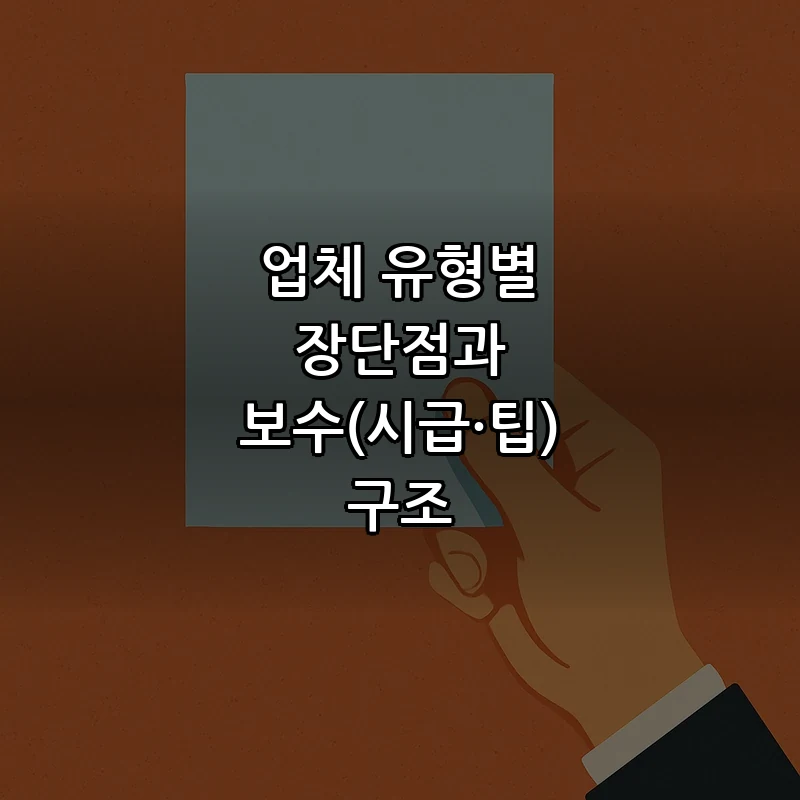 업체 유형별 장단점과 보수(시급·팁) 구조