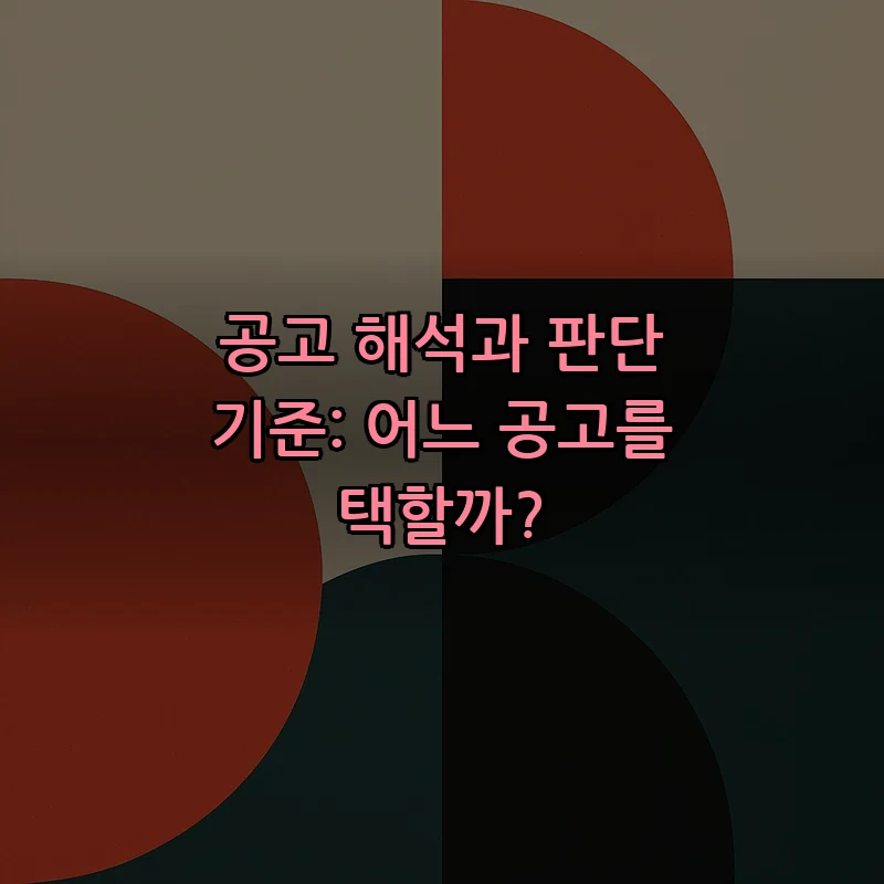 공고 해석과 판단 기준: 어느 공고를 택할까?