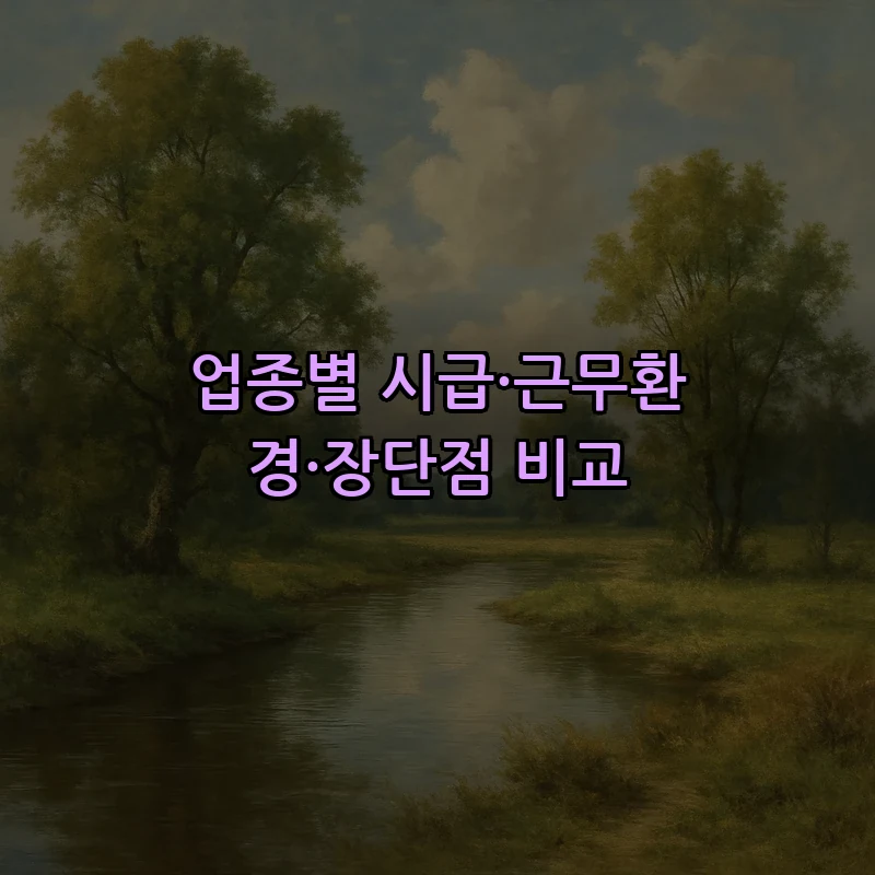 업종별 시급·근무환경·장단점 비교